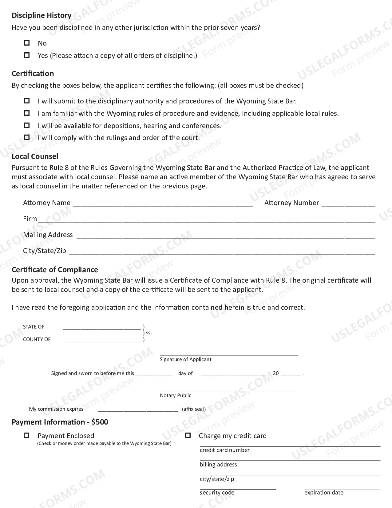 Preview Application For Admission Pro Hac Vice