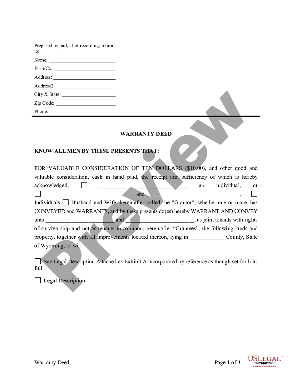 page 3 Warranty Deed Converting Separate or Joint Property to Joint Tenancy preview