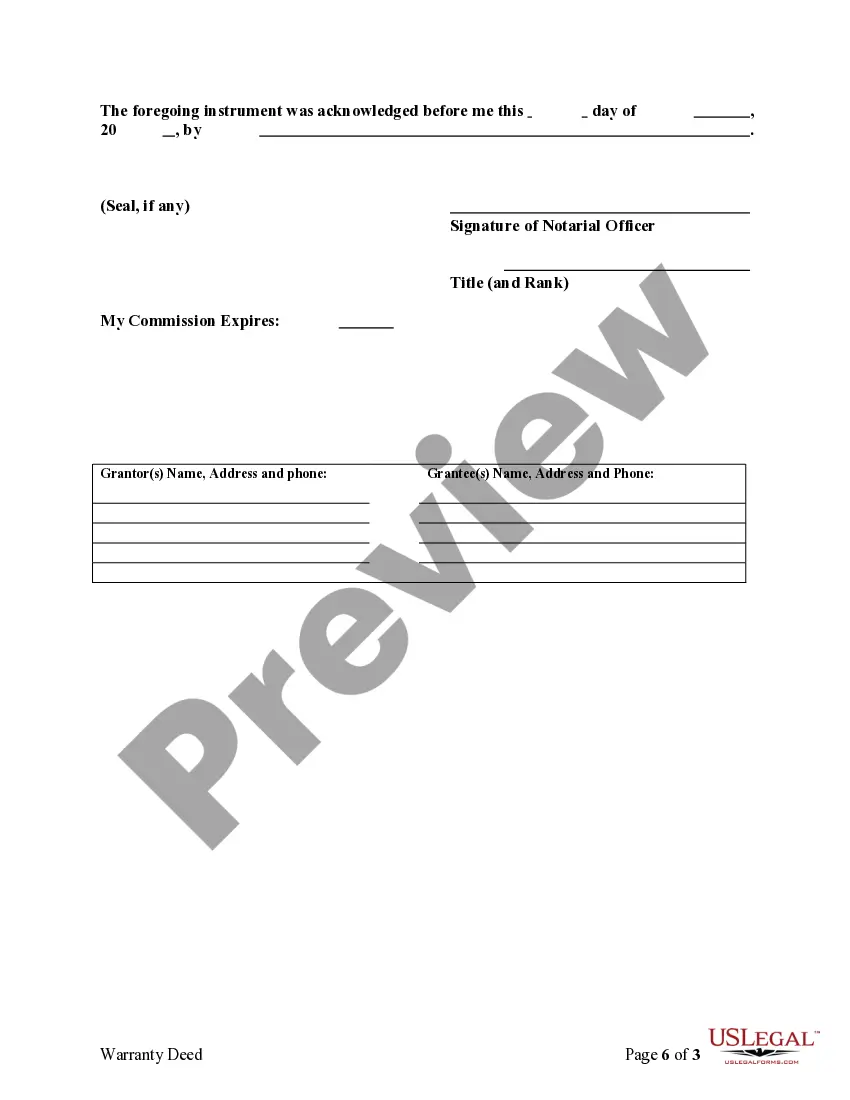 Preview Warranty Deed Converting Separate Property of one Spouse to both as Joint Tenants