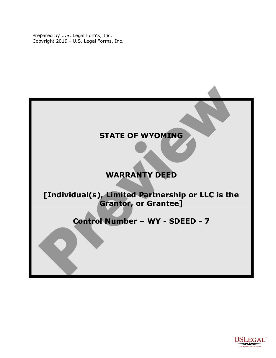 page 0 Warranty Deed where a Limited Partnership or LLC is the Grantor, or Grantee preview