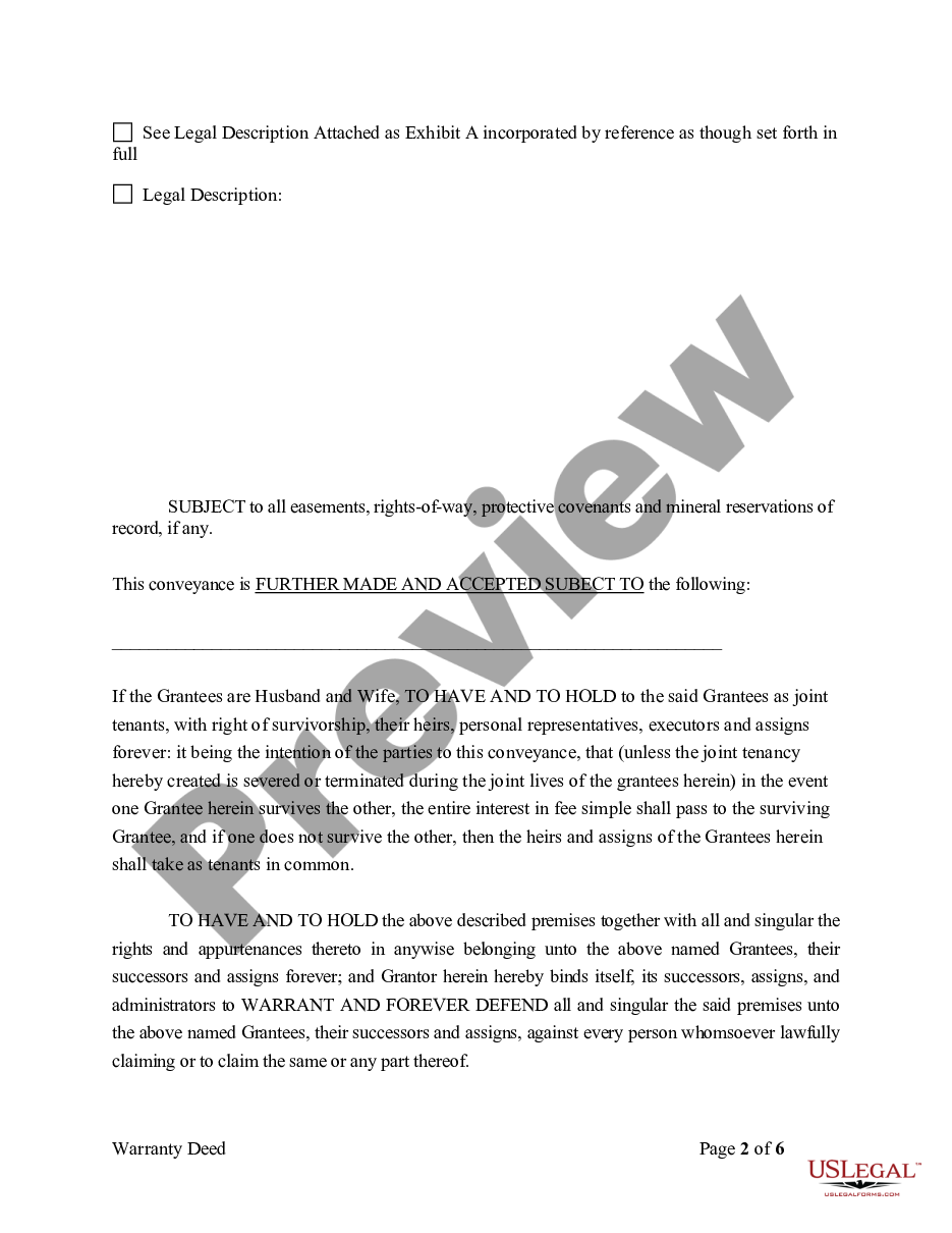 page 4 Warranty Deed where a Limited Partnership or LLC is the Grantor, or Grantee preview