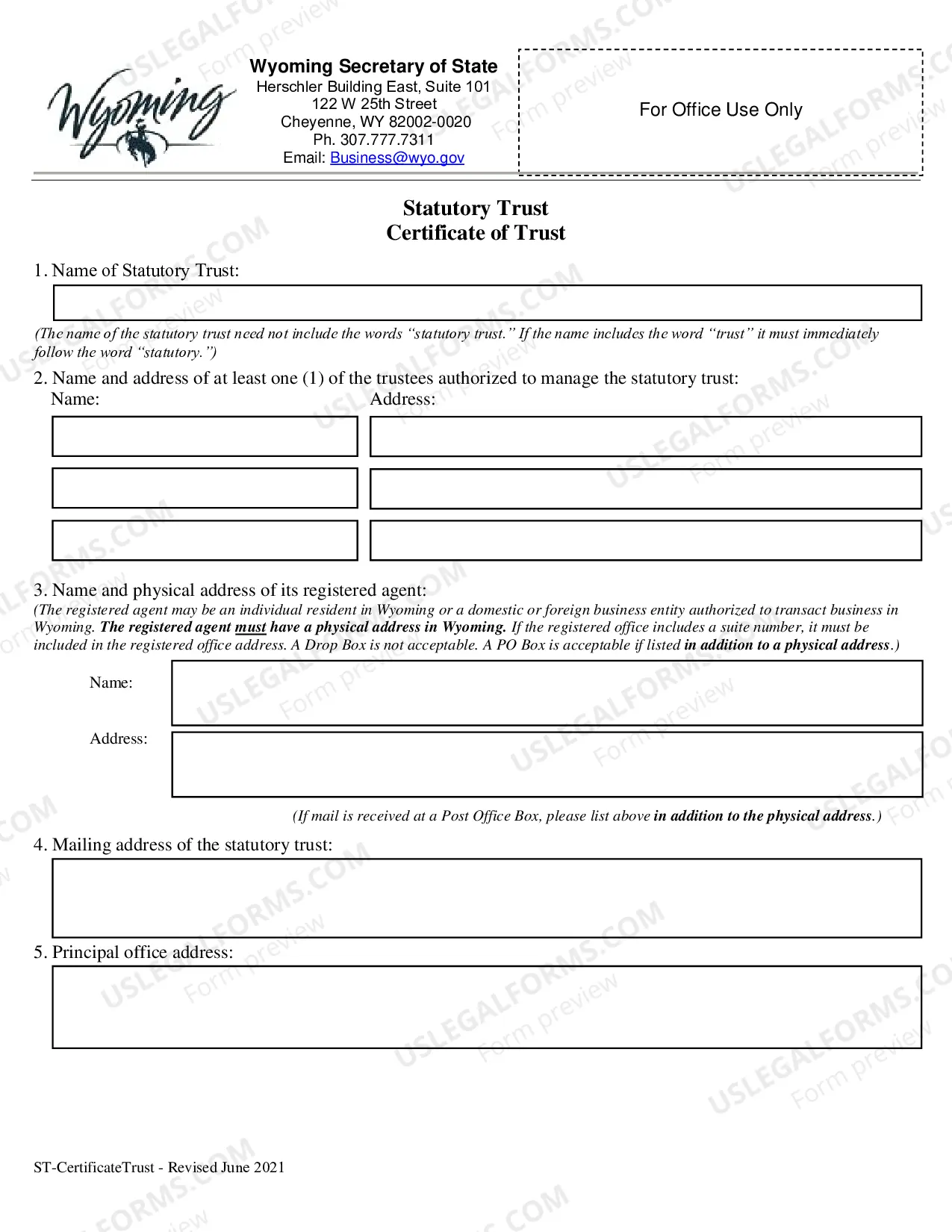 Preview Certificate of Trust