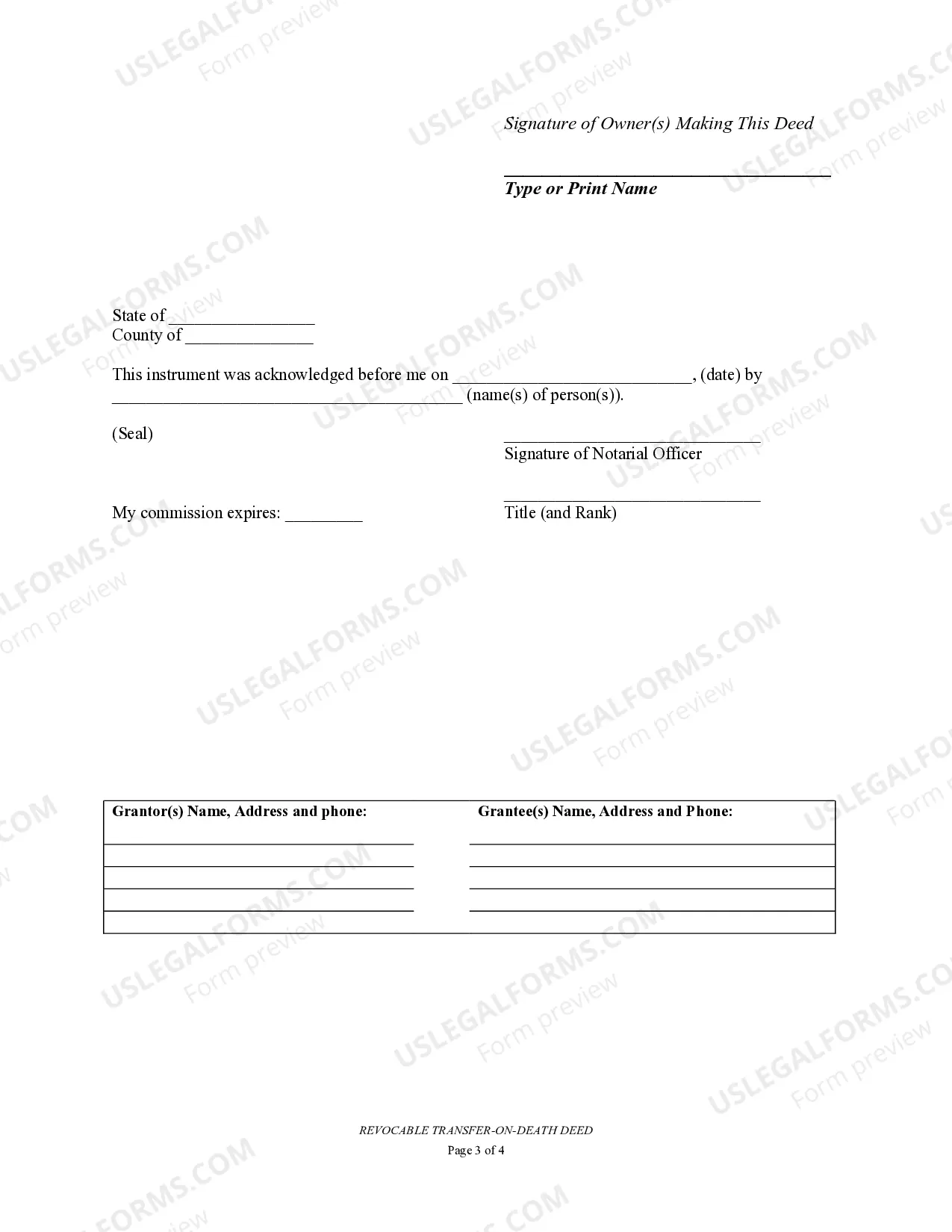 Preview Transfer on Death Deed or TOD - Beneficiary Deed for Individual to Individual