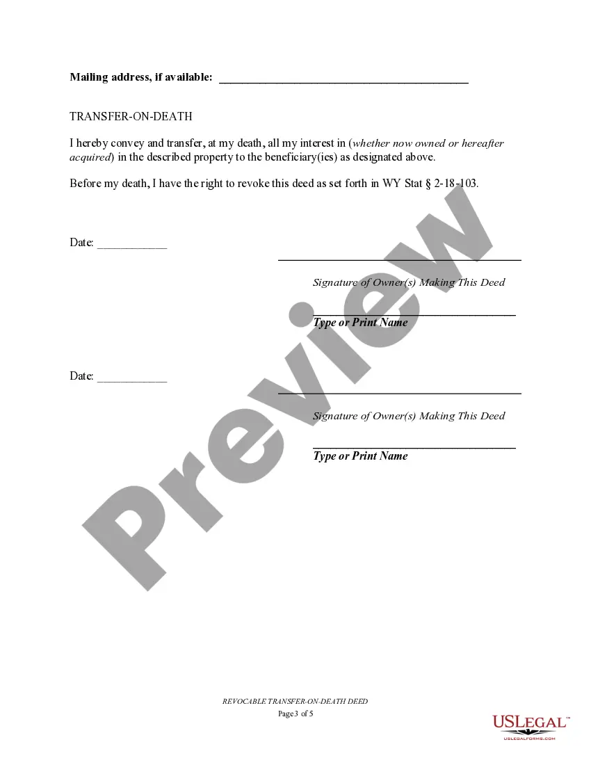 Preview Transfer on Death Deed or TOD - Beneficiary Deed for Two Individuals to Husband and Wife Beneficiaries