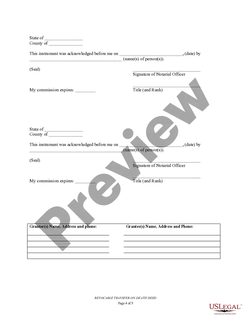 Preview Transfer on Death Deed or TOD - Beneficiary Deed for Two Individuals to Husband and Wife Beneficiaries