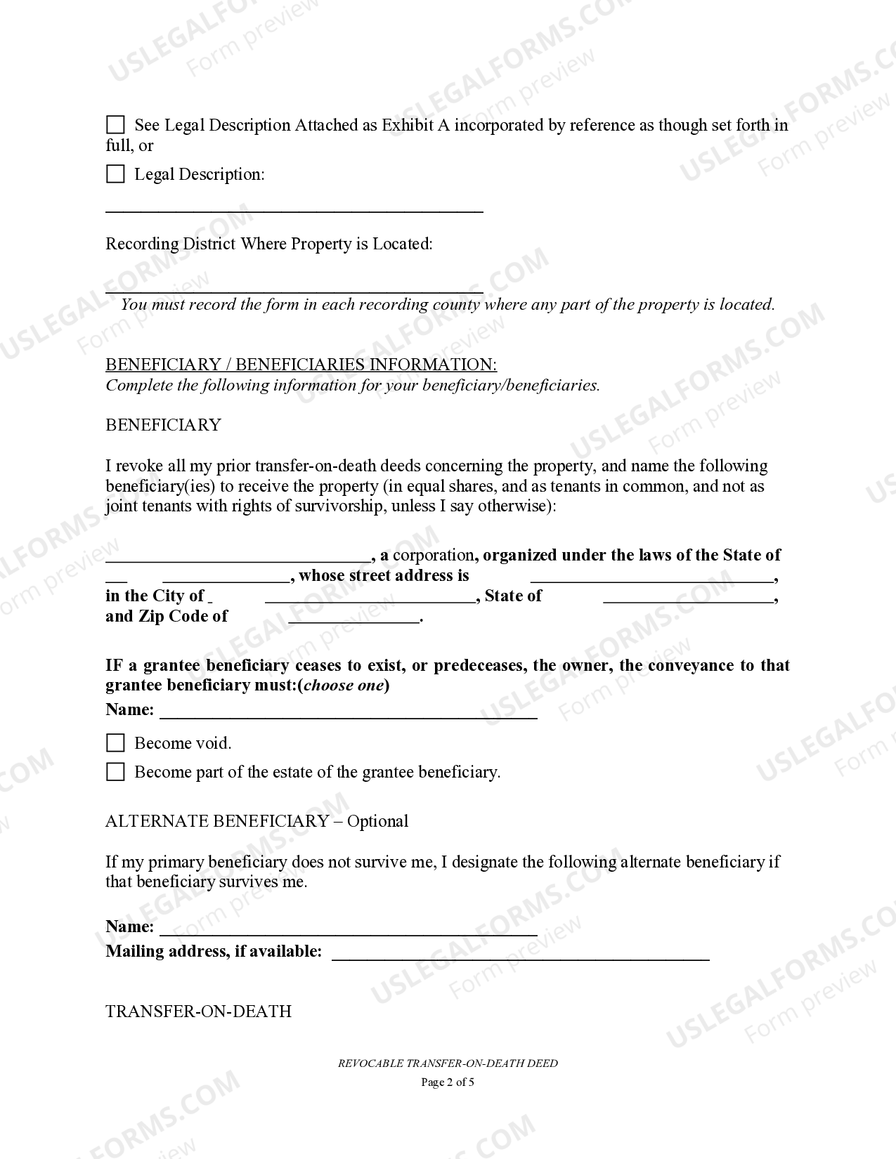 Wyoming Transfer on Death Deed or TOD - Wyoming Deed Upon Death | US ...
