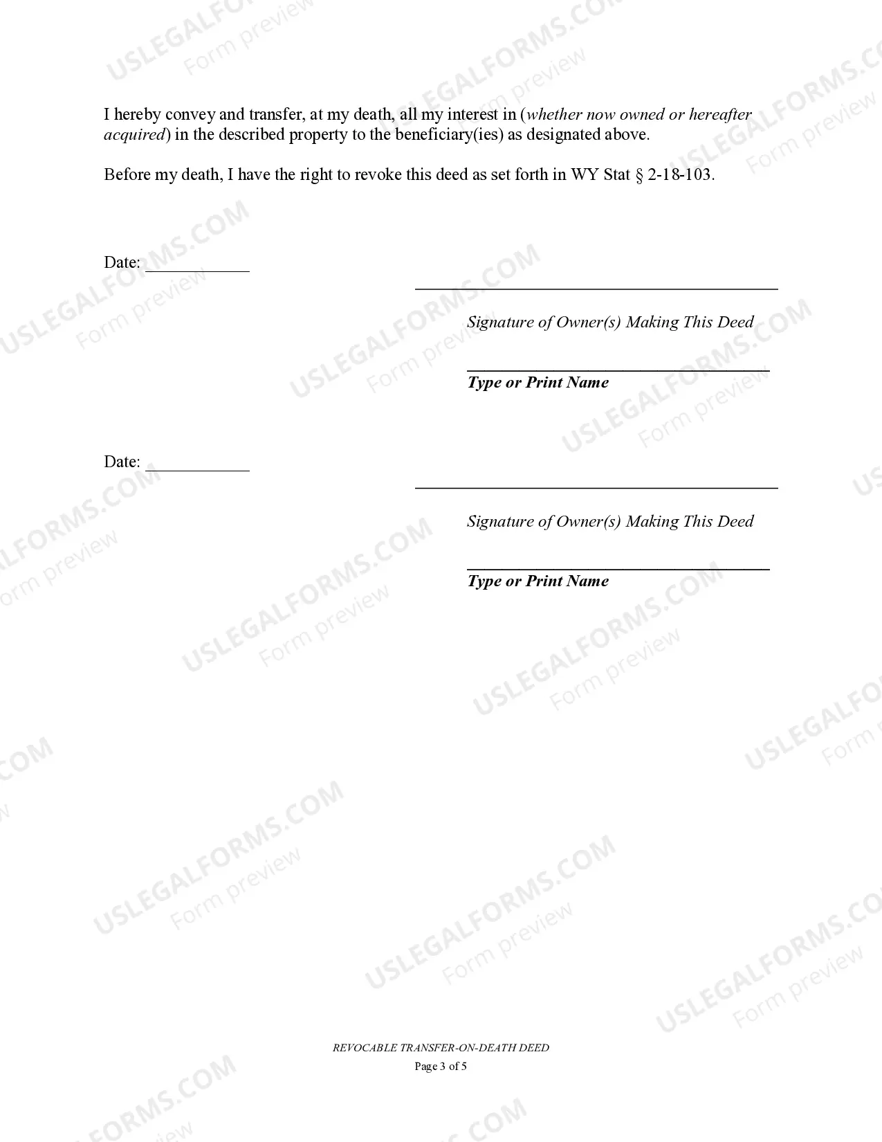 Preview Transfer on Death Deed or TOD - Beneficiary Deed for Husband and Wife to Business Entity