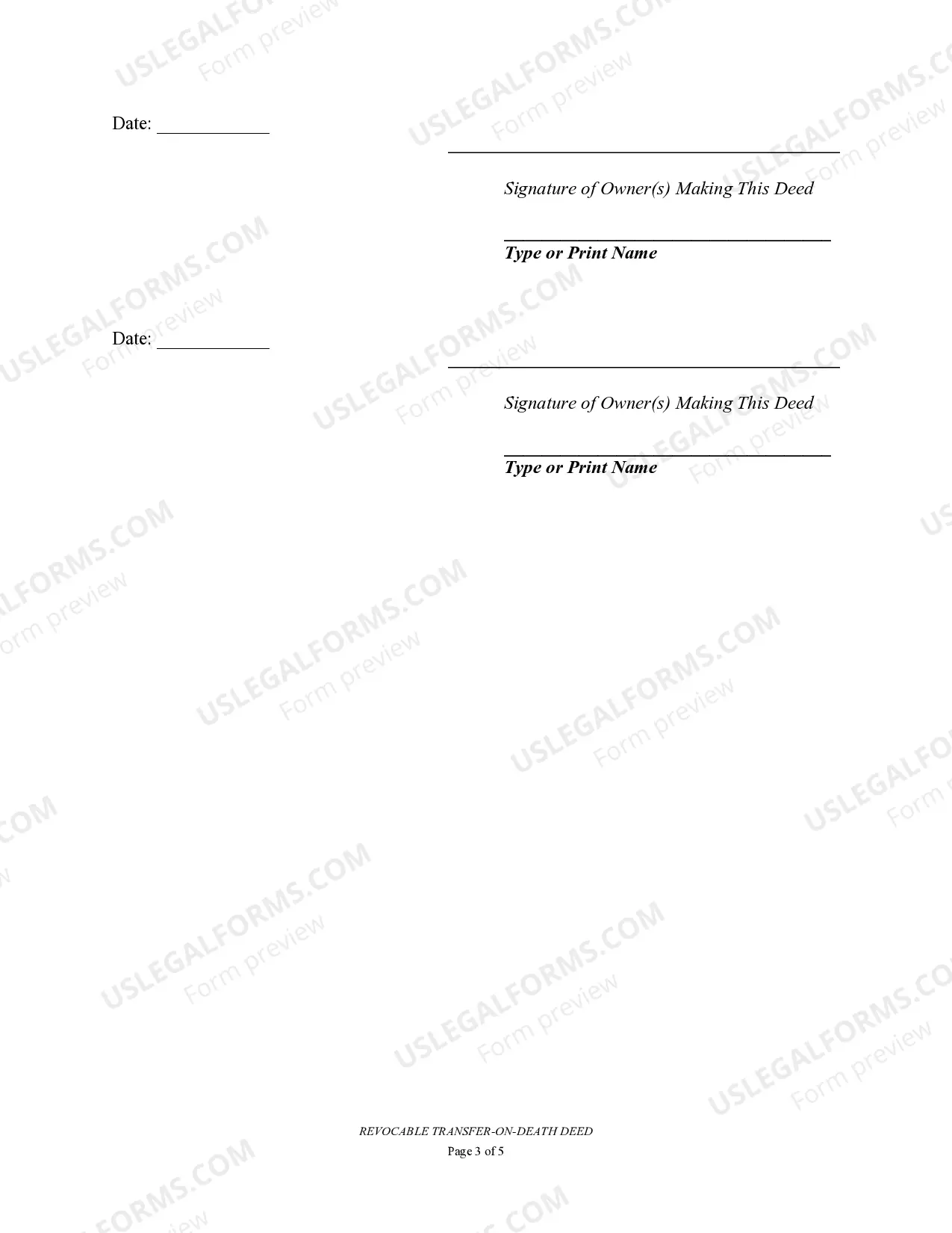 Preview Transfer on Death Deed or TOD - Beneficiary Deed for Husband and Wife to a Business Entity