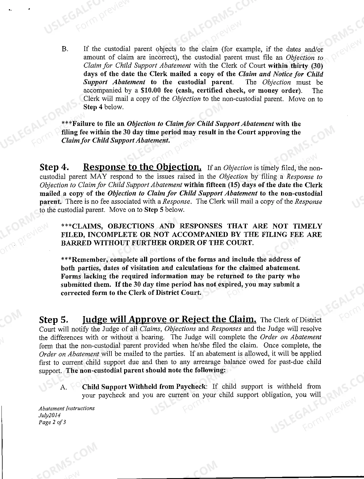 Preview Instructions for Abatements
