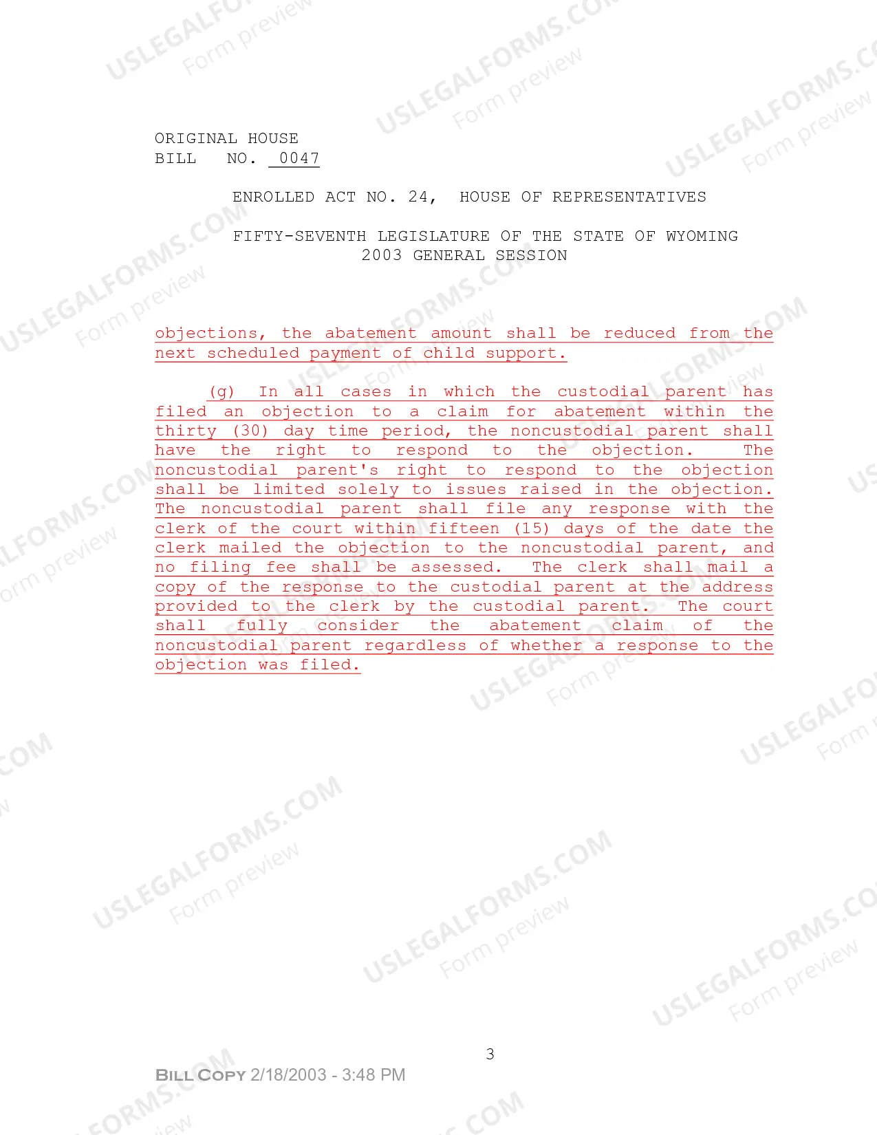 Preview Abatement Statute