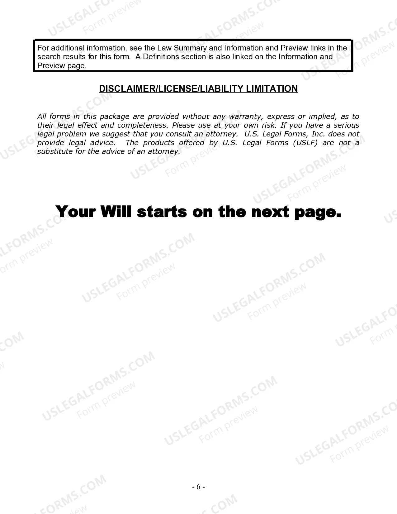 Preview Last Will and Testament for Single Person with No Children