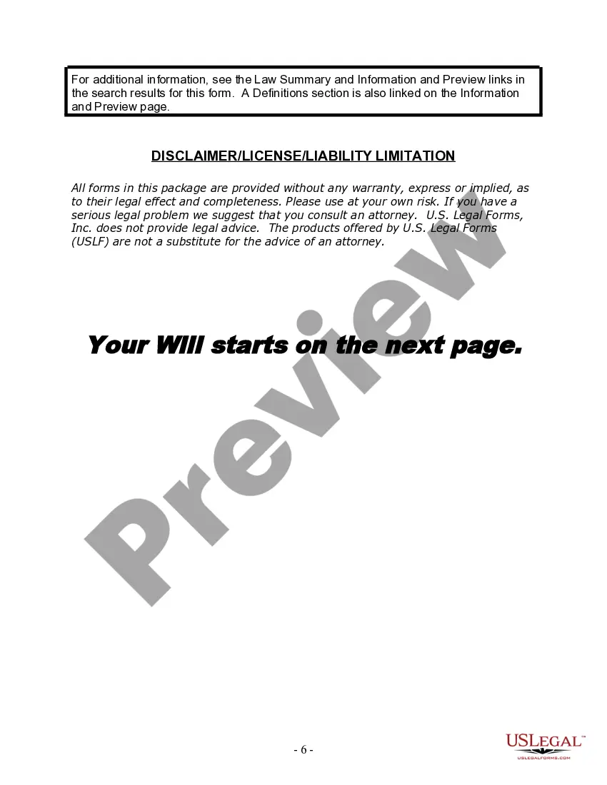 Preview Last Will and Testament for Divorced Person Not Remarried with No Children