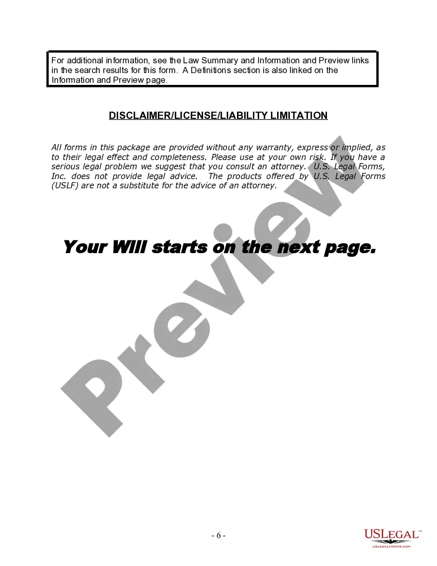 Preview Last Will and Testament for Divorced Person Not Remarried with Adult and Minor Children