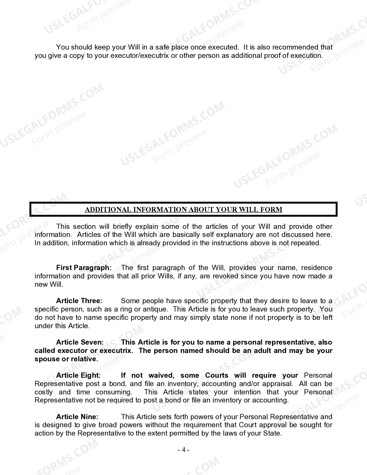 Preview Mutual Wills Package for Married Couple with Adult Children