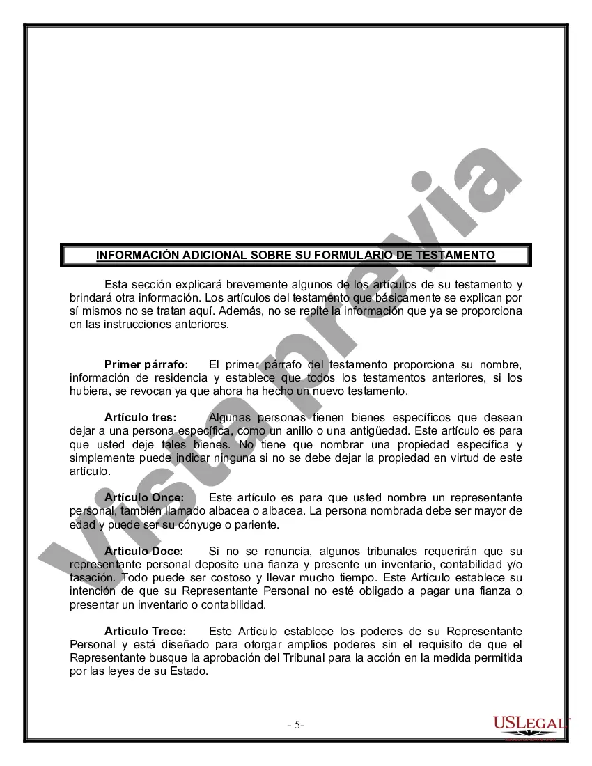 Preview Paquete de Voluntades Mutuas con Últimas Voluntades y Testamentos para Pareja Casada con Hijos Menores