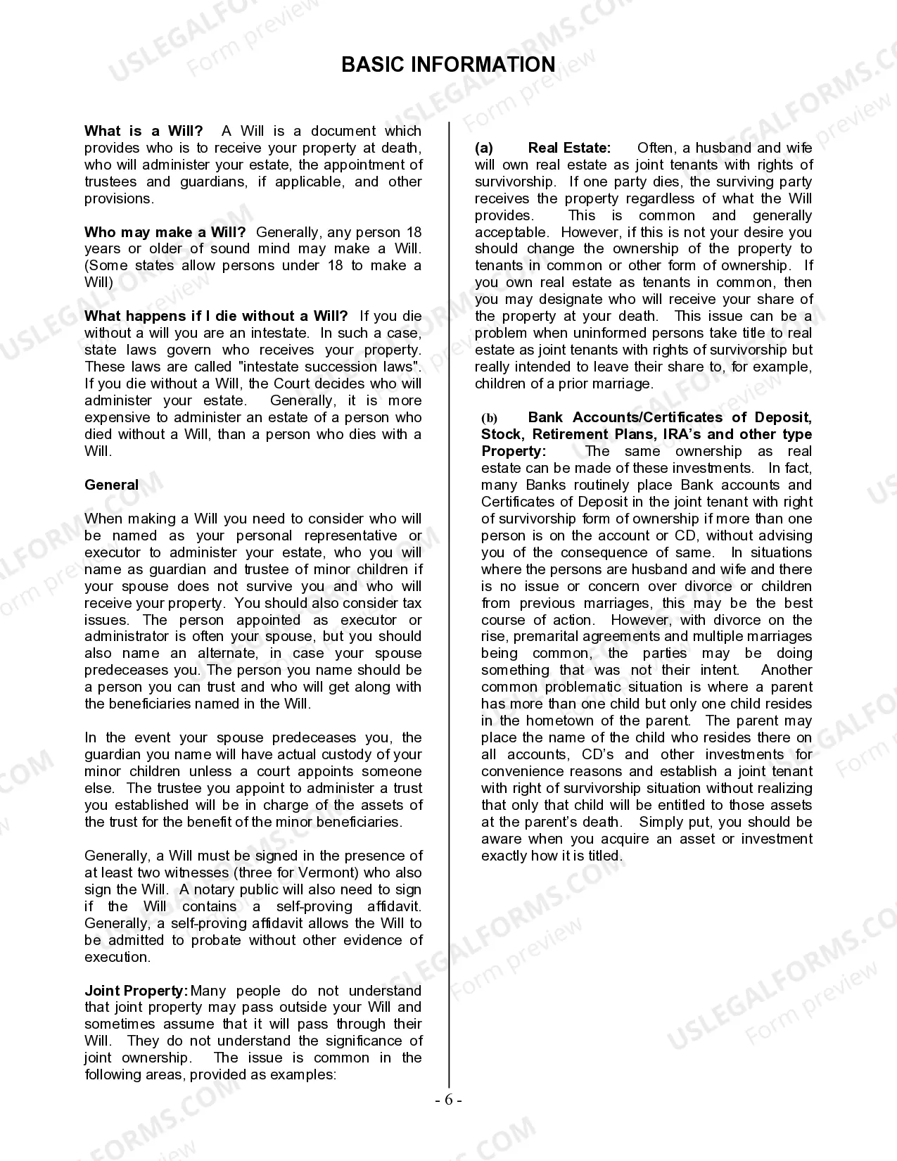 Preview Last Will and Testament for a Married Person with No Children