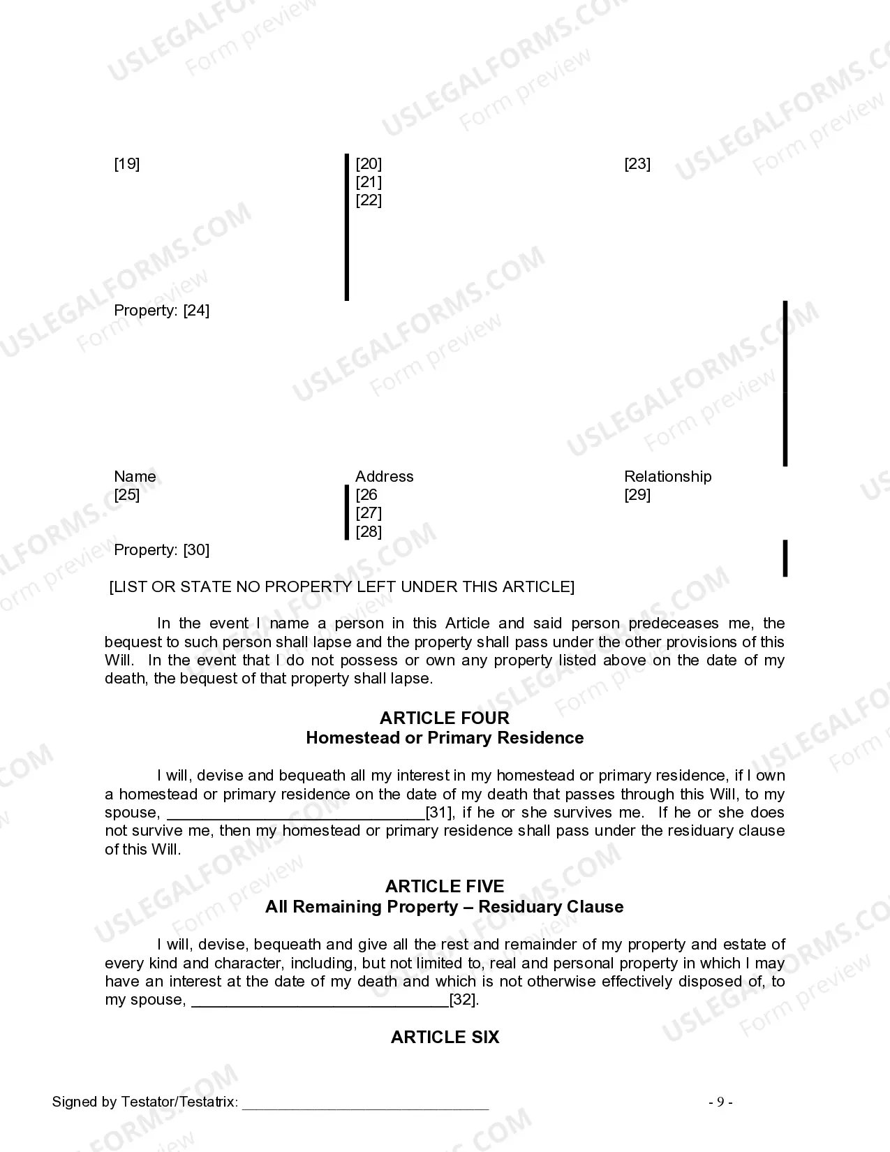 Preview Mutual Wills Package for Married Couple with Adult and Minor Children