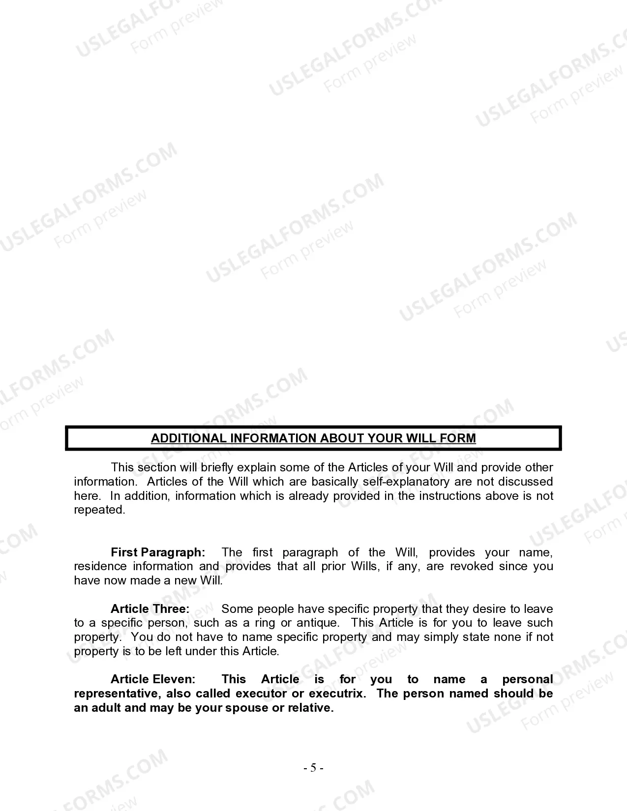 Preview Mutual Wills Package for Married Couple with Adult and Minor Children