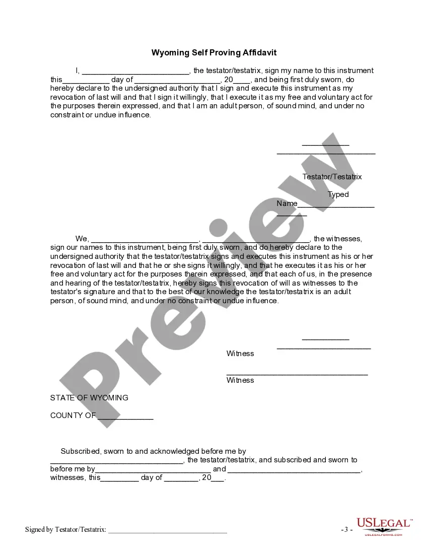 Preview Written Revocation of Will