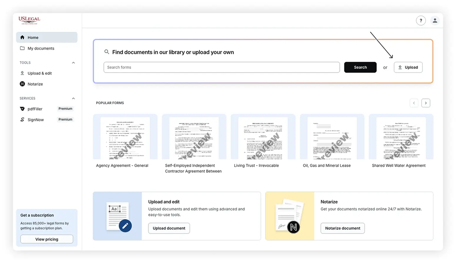 Uploading documents