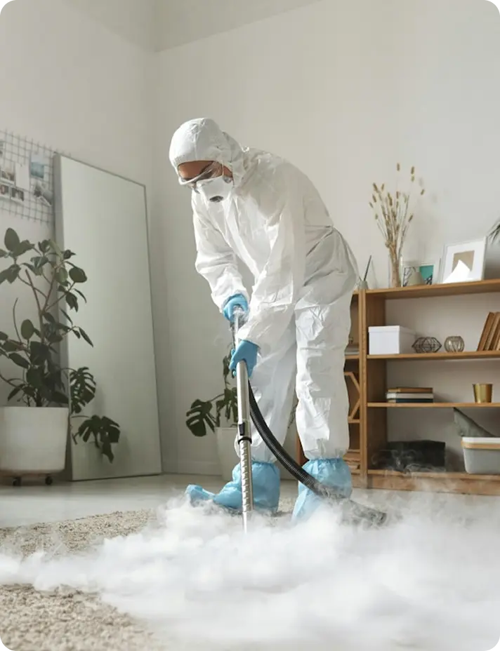 Cleaning professional at work